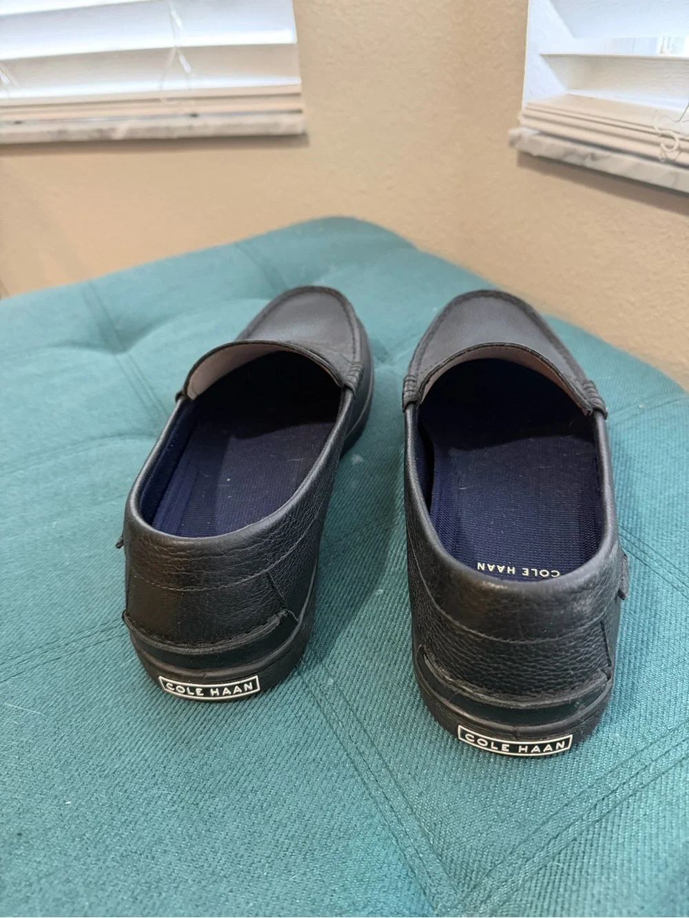 Cole Haan Black Leather Penny Loafers